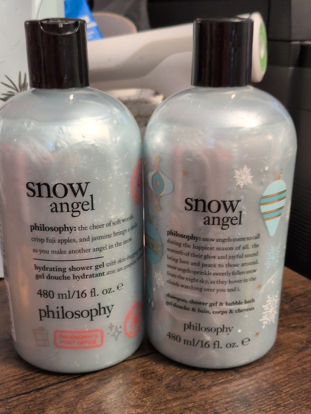 PHILOSOPHY Qty 2 Snow Angel Hydrating Shower Gel & Bubble Bath - 16 Oz Each